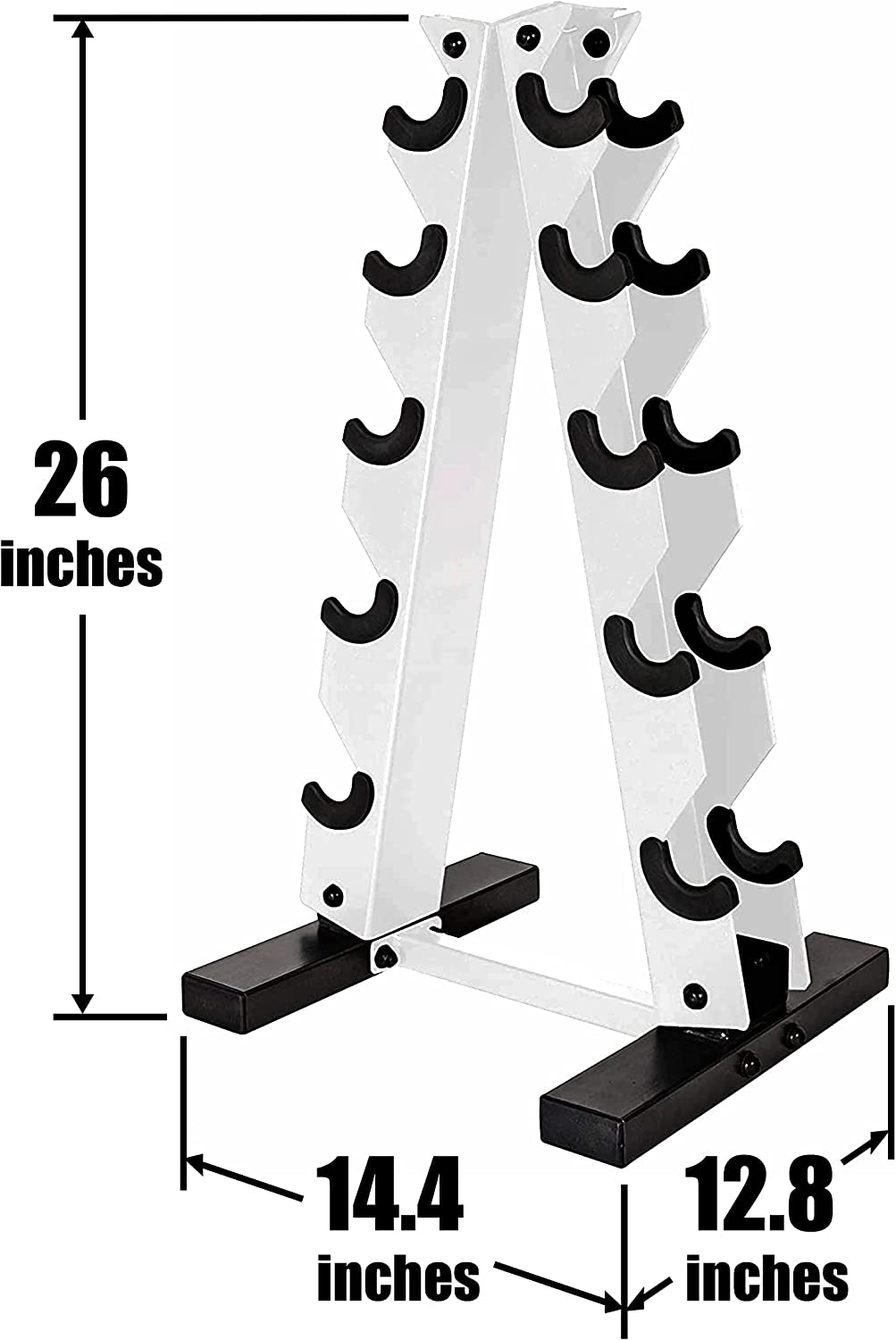 5-25Lb Rubber Dumbbell Set - Includes Frame Storage