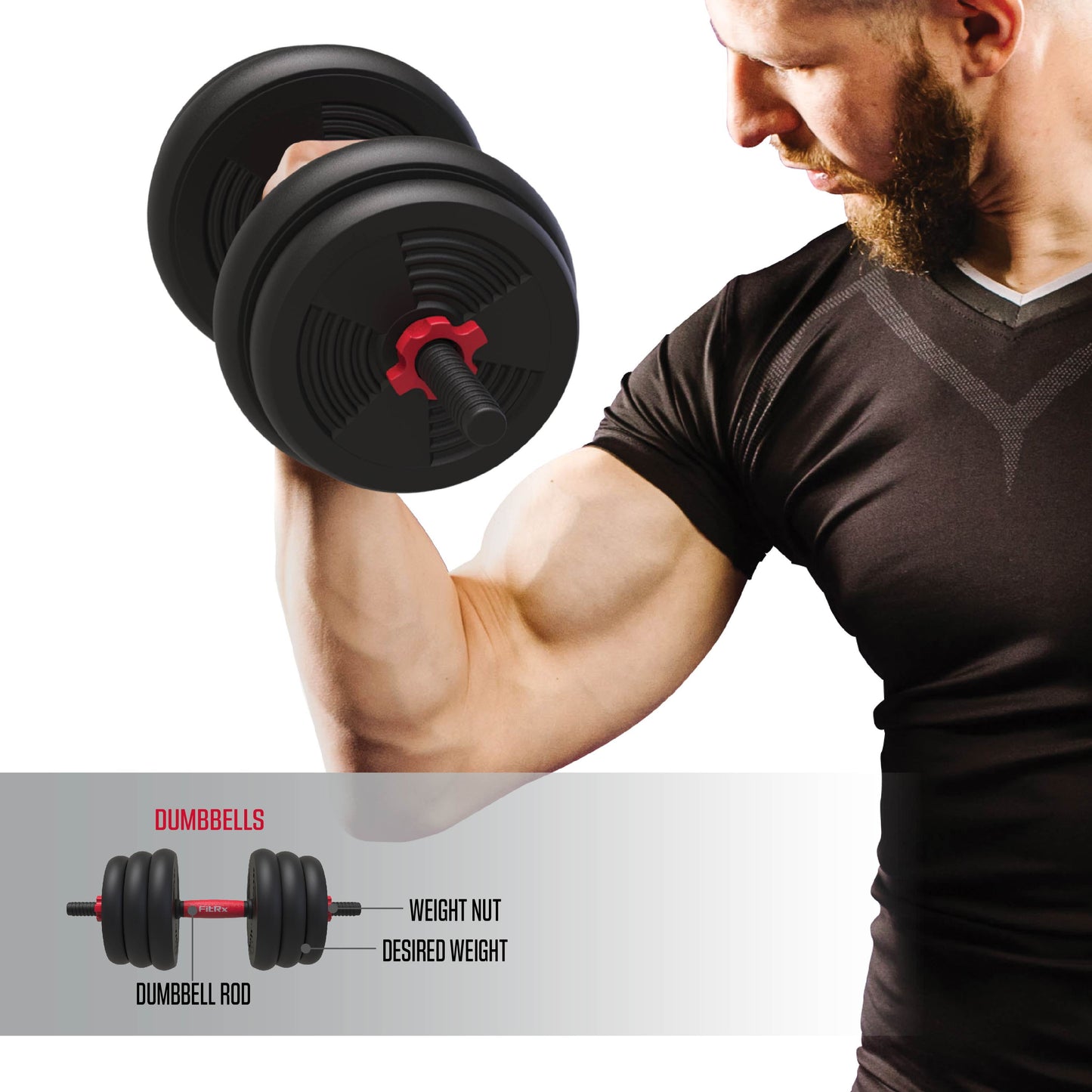 Interchangeable Dumbbell Barbell and Kettlebell Weight Set