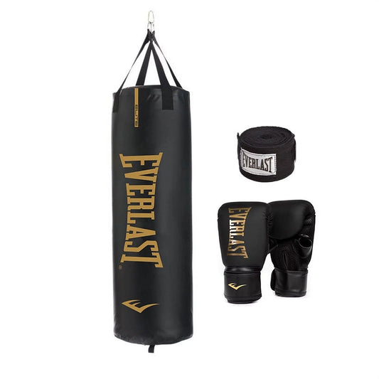 Durable Everlast Punching Bag - Handwrap and Elite Cardio Gloves Included